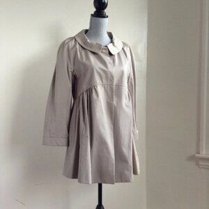 Piazza Sempione Camel Khaki Beige Trench Coat Short Peter Pan Collar Women's 8